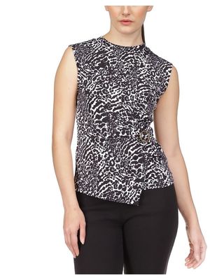 MICHAEL Michael Kors Womens Animal Print Gathered Shell