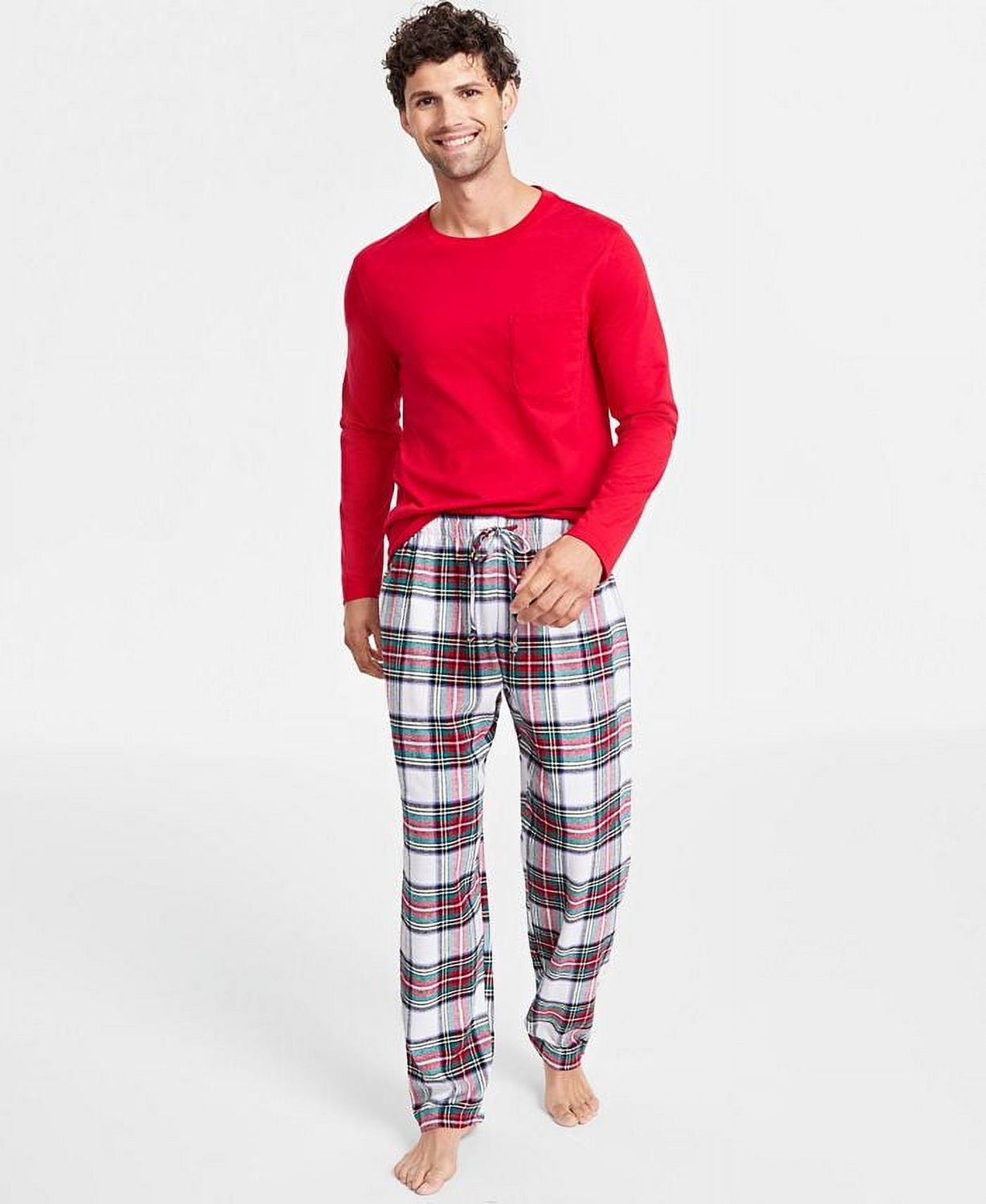 Family Pajamas Men’s Mix It Stewart Pajamas Set (Stewart Plaid, Large)