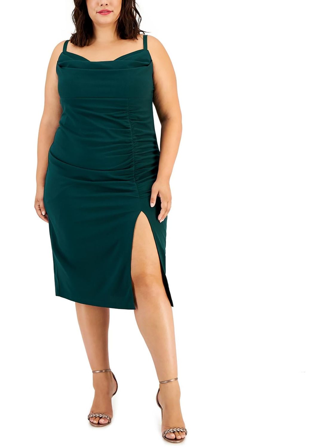 Emerald Sundae Trendy Plus Size Draped Midi D Hunter 16W