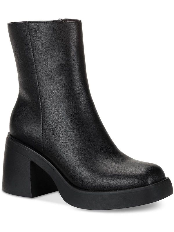 Sun + Stone Womens TIANNA Faux Leather Zipper Mid-Calf Boots