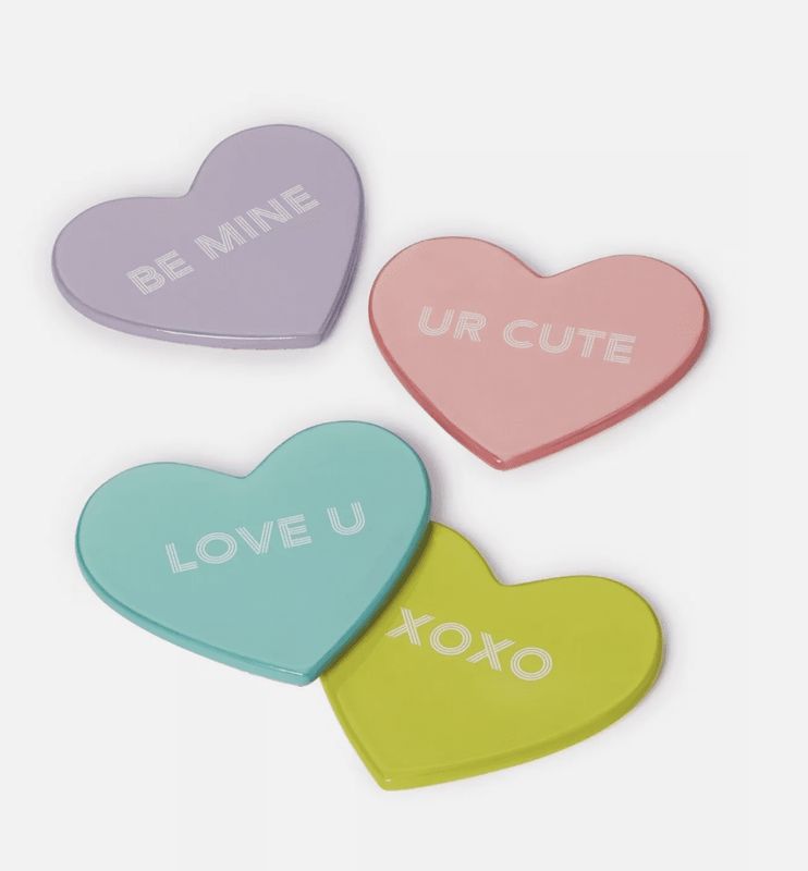 The Cellar Valentine&#39;s Day Heart Coasters, Set of 4, New