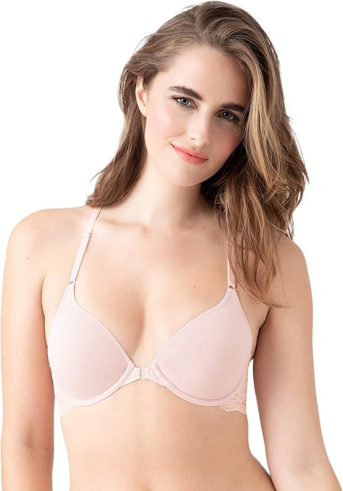 b.tempt&#39;d Women&#39;s Inspired Eyelet Front Close Bra, Rose Smoke Pink 34DD