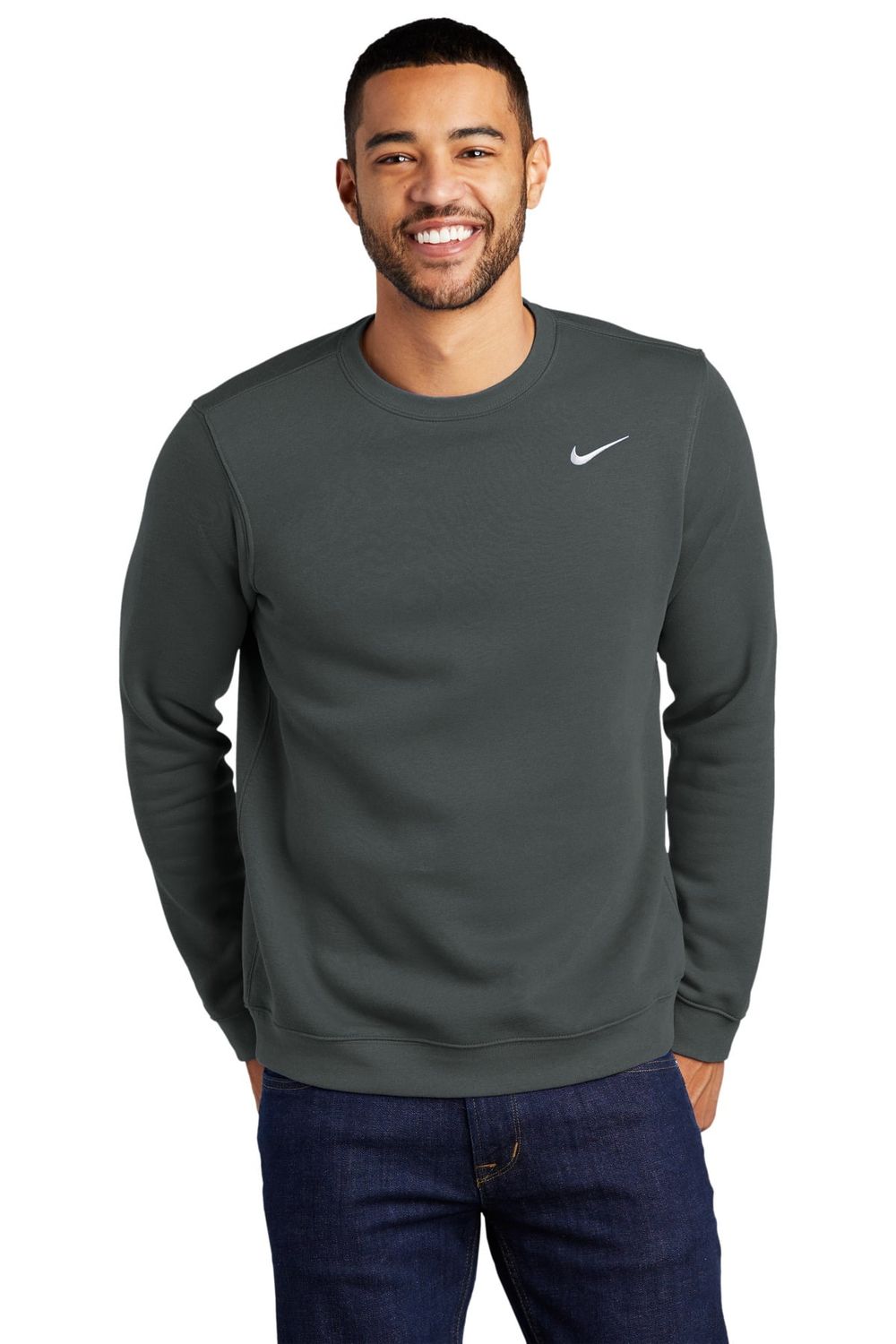 Nike Club Fleece Crew Men&#39;s Sweatshirt Crewneck Anthracite, Large