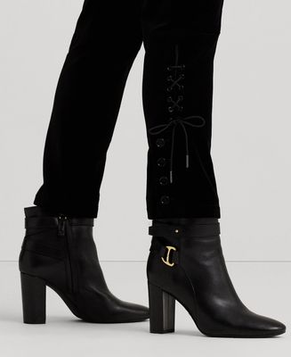 Lauren Ralph Lauren Stretch Velvet Jodhpur Pants Women's Casual Pants Black