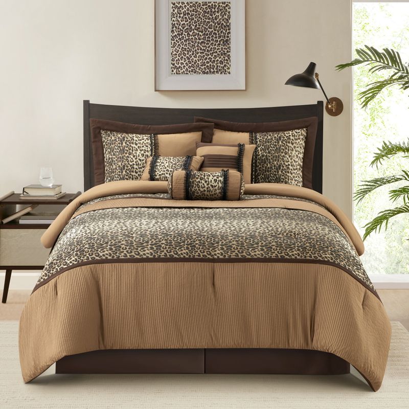 Grand Avenue Leopard Print 7-Piece Comforter Set