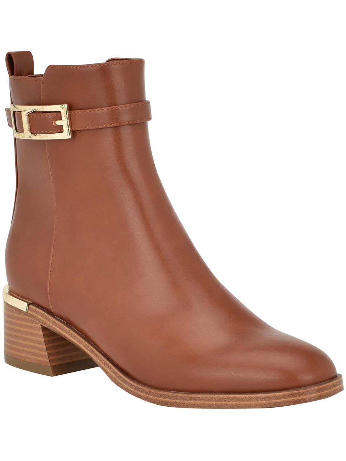 Calvin Klein Womens Jallis 2 Faux Leather Harness Ankle Boots