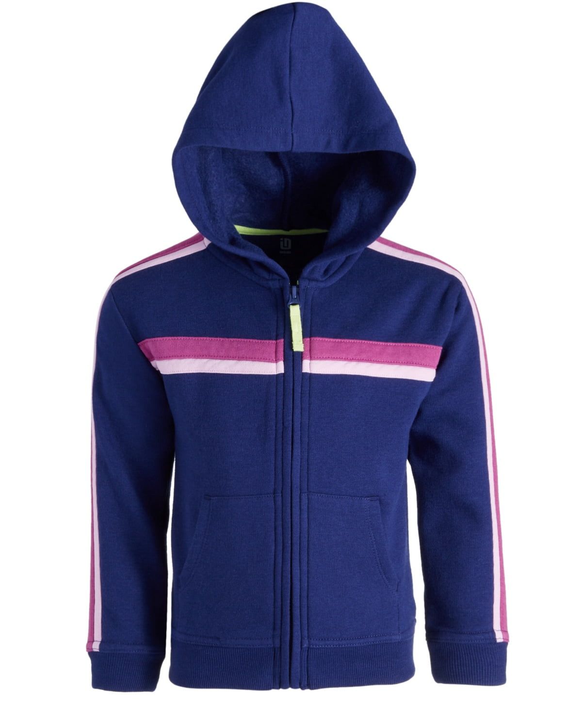ID Ideology Big Girls Colorblocked Fleece Long-Sleeved Hoodie Zip-up Sweatshirt,