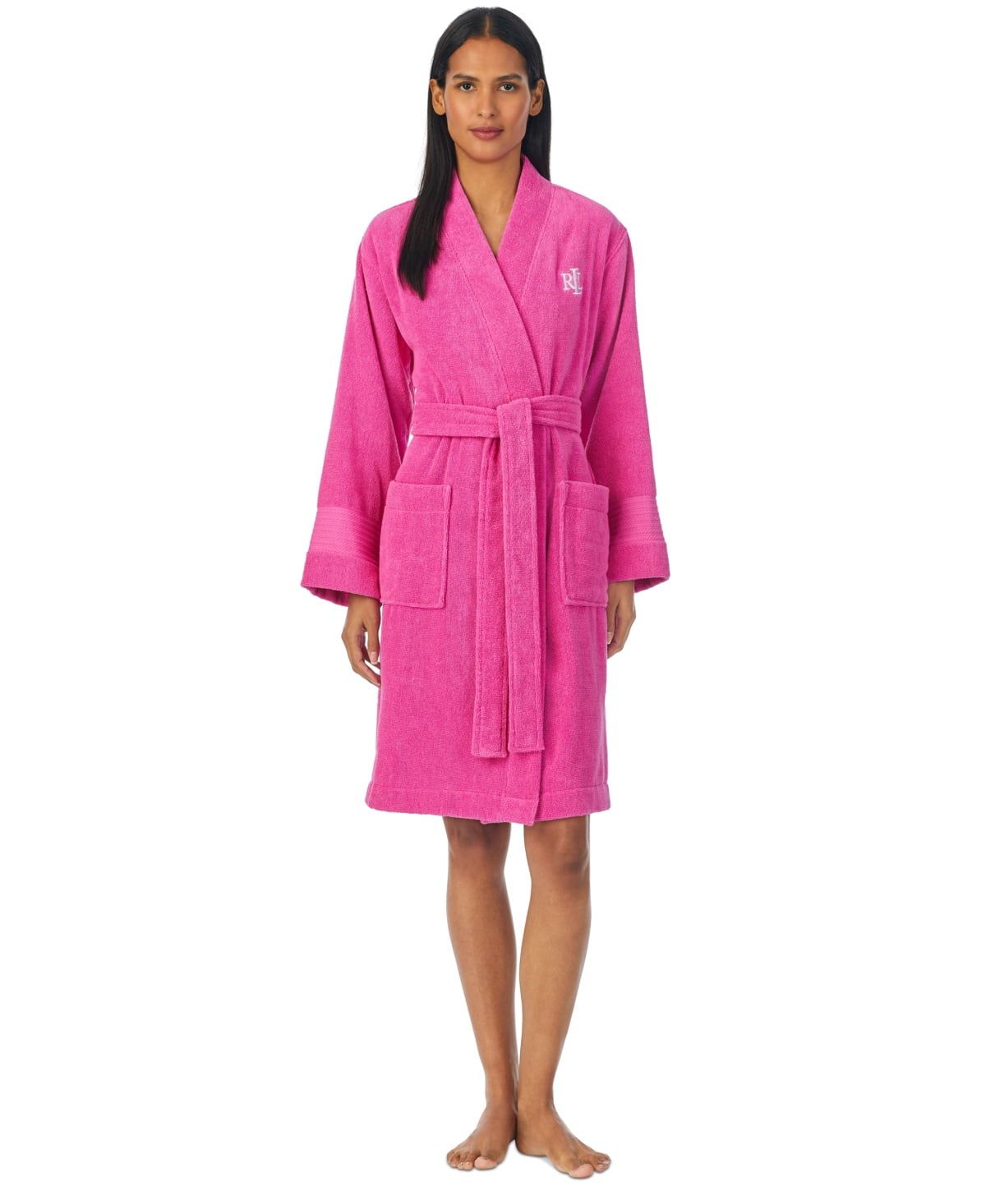 LAUREN Ralph Lauren Greenwich Woven Terry Robe (Hot Pink) Women&#39;s Robe