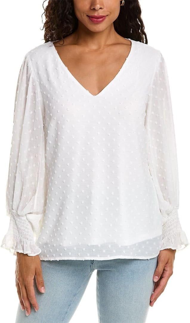 Vince Camuto Women&#39;s V Neck Blouse White Size XS
