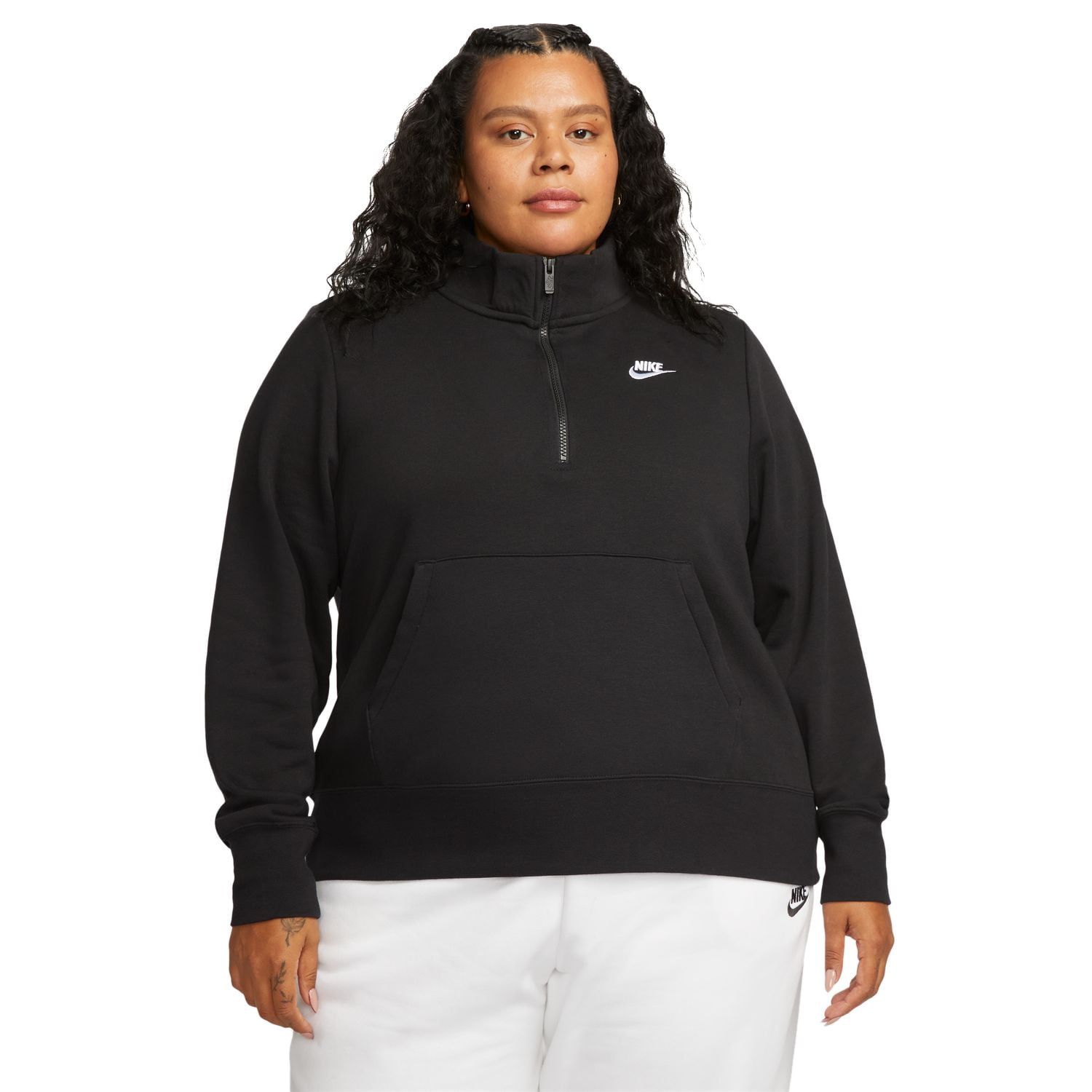 Plus Size Nike Sportswear Club Fleece Half-Zip Pullover Color: Black Size: 3X
