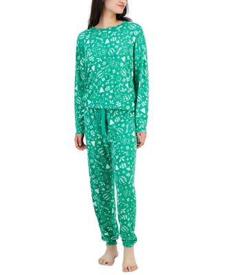 Jenni Womens 2-Pc. Long-Sleeve Heat Doodle Holiday XS