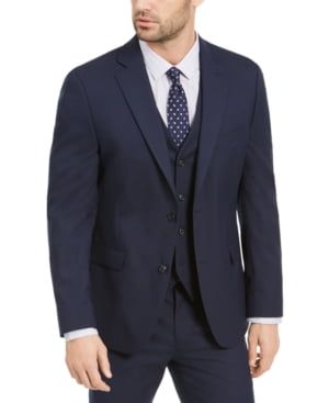 Alfani Men&#39;s Slim-Fit Stretch Solid Suit Jacket, - Navy