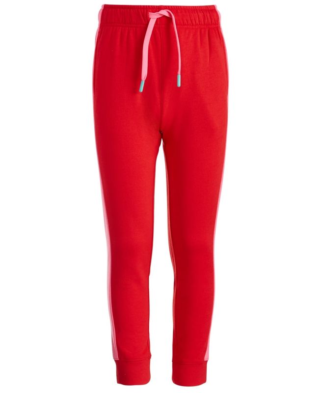 ID Ideology Big Girls Colorblocked Sweatpants, - Gumball Red