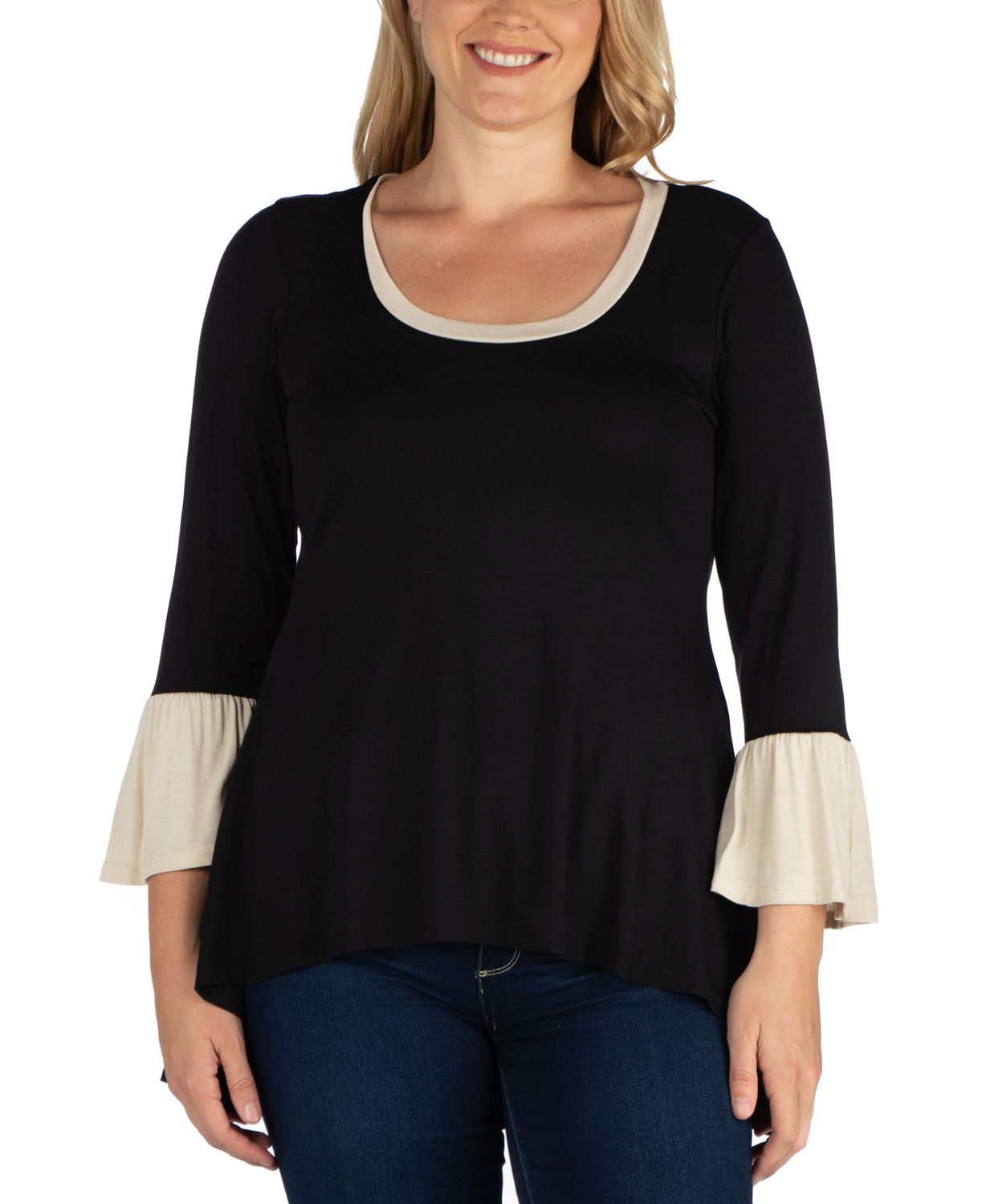 Plus Size Tunic Top Black 1X