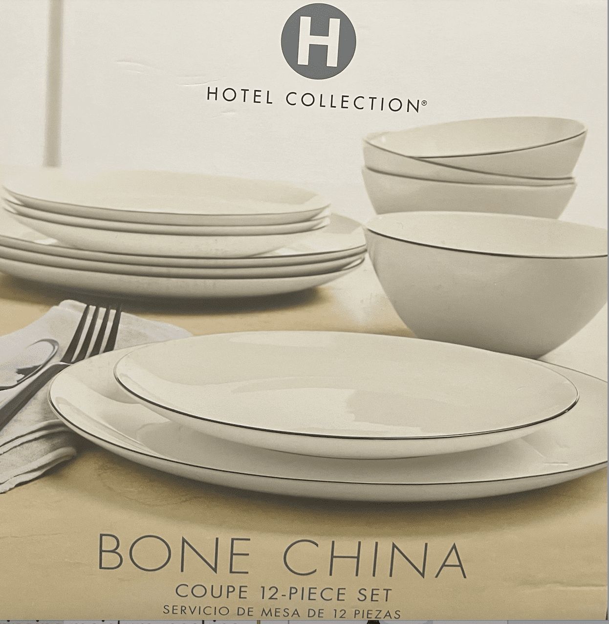 Hotel Collection Black Line 12 Pc. Dinnerware Set, Service for 4