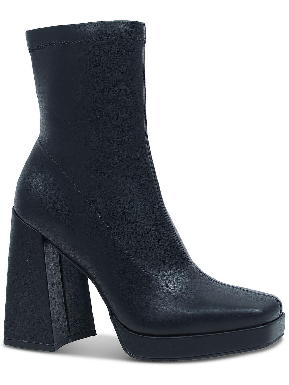 Wild Pair Womens Beautee Square Toe Block Heel Booties
