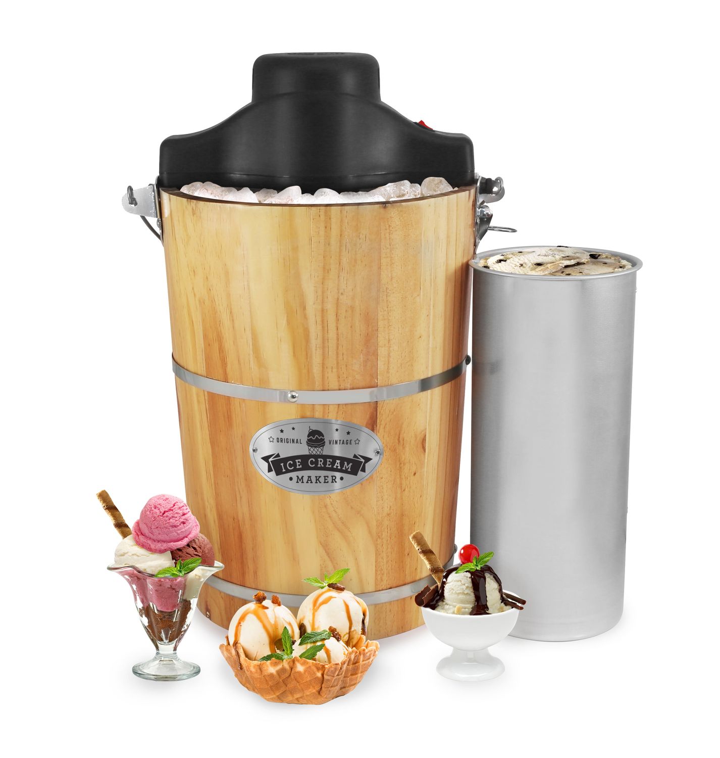 Elite Gourmet 6-Qt. Ice Cream Tan