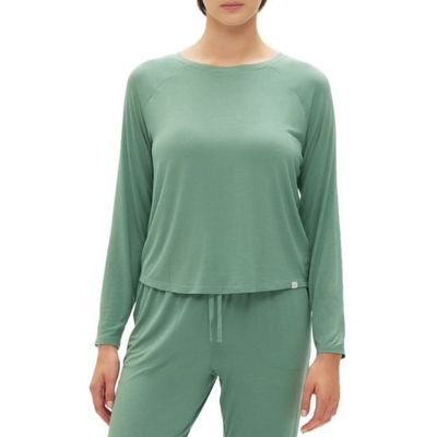Gap GapBody Women&#39;s Long-Sleeve Crewneck Pajama Top - Boggy Green