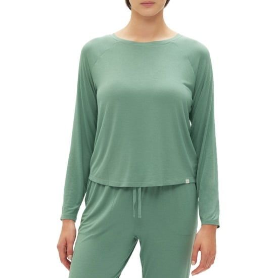 Gap GapBody Women&#39;s Long-Sleeve Crewneck Pajama Top - Boggy Green