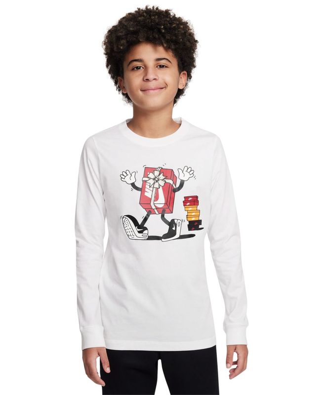 Nike Big Kids Sportswear Printed Lo White L 1416