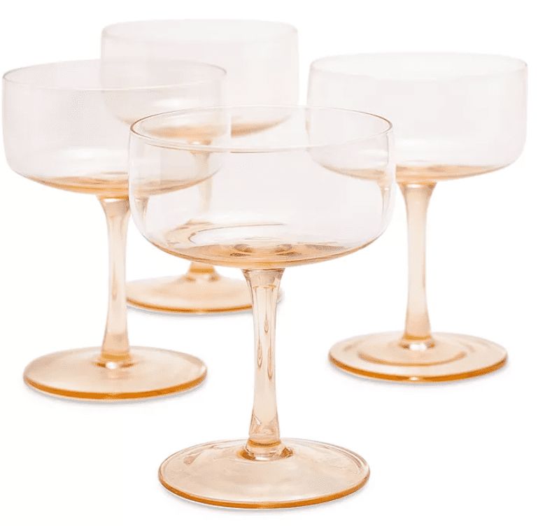 Oake Stackable Coupe Glasses, Set of 4, Created for Macy&#39;s - Amber