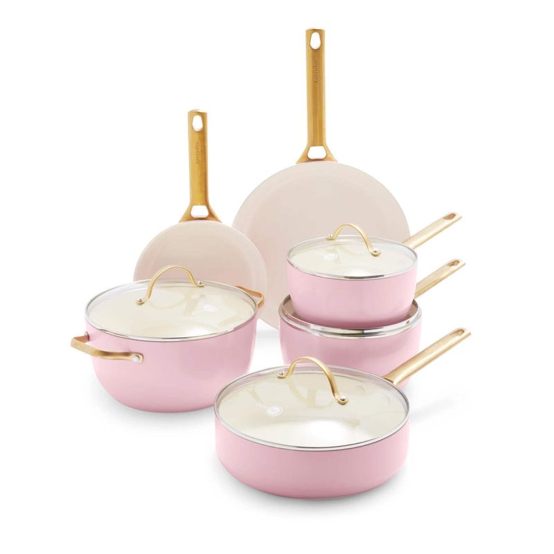 GreenPan Reserve (9 pc Only )Hard Anodized Healthy Ceramic Nonstick Cookware Set Blush Pink: Dishwasher-Safe, Electric Coil Compatible 4.7 out of 5 stars with 1634 reviews 1634