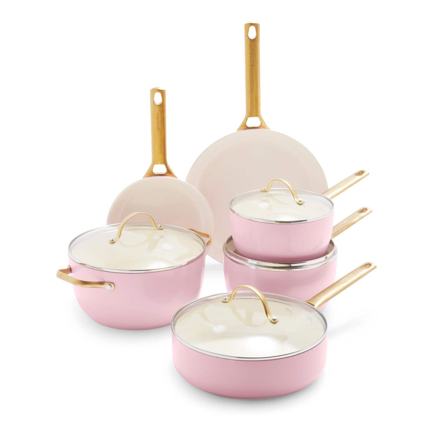 GreenPan Reserve (9 pc Only )Hard Anodized Healthy Ceramic Nonstick Cookware Set Blush Pink: Dishwasher-Safe, Electric Coil Compatible 4.7 out of 5 stars with 1634 reviews 1634