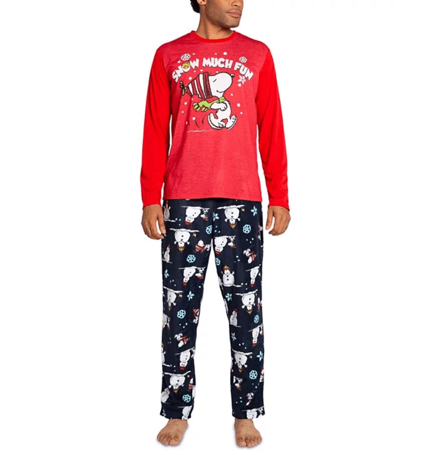 Briefly Stated Mens Peanuts Long-Sleeve Top Grey L