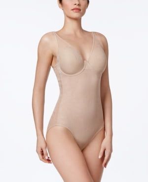 Maidenform Women&#39;s Ultra-Light Firm Tummy-Control Sheer Lace Bodysuit M6552 -
