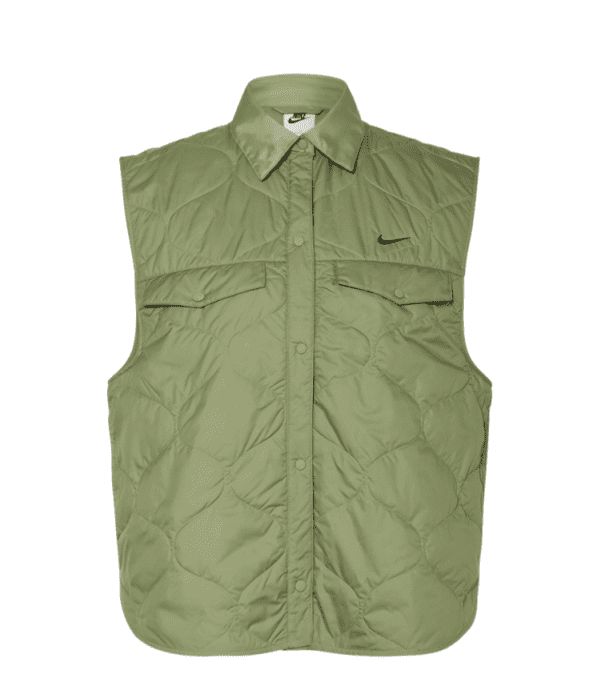 Nike Women&#39;s Sportswear Essential Quilted Vest in Oil Green, XL