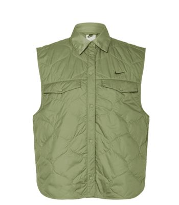 Nike Women's Sportswear Essential Quilted Vest in Oil Green, XL