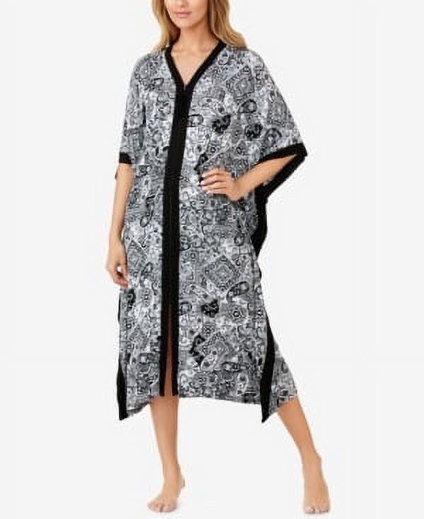 Ellen Tracy Women&#39;s Yours to Love Long Caftan in Paisley | Size Large/XL | HerRoom.com
