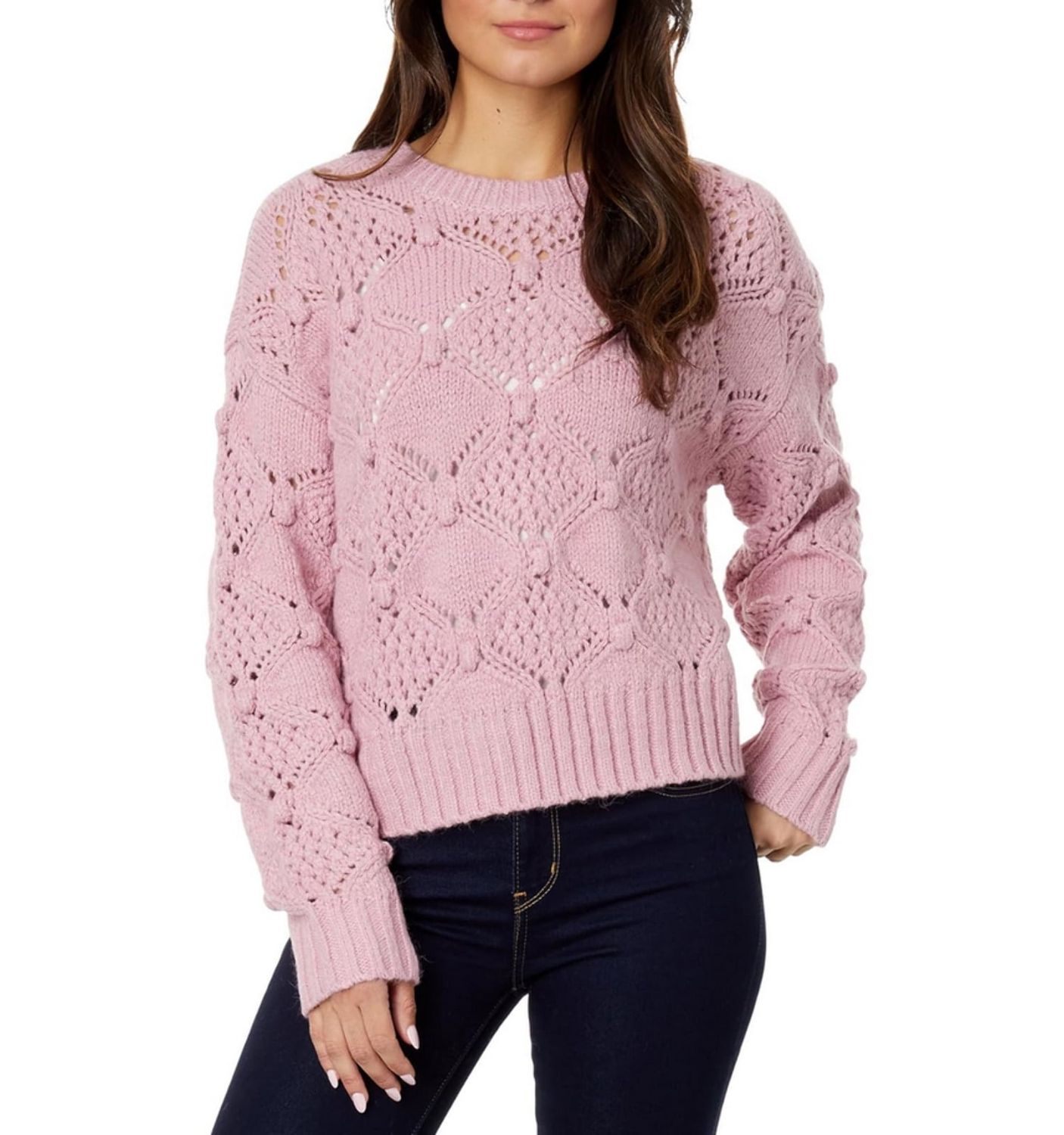 Lucky Brand Open Stitch Pullover Sweater (Lilas) Women&#39;s Clothing