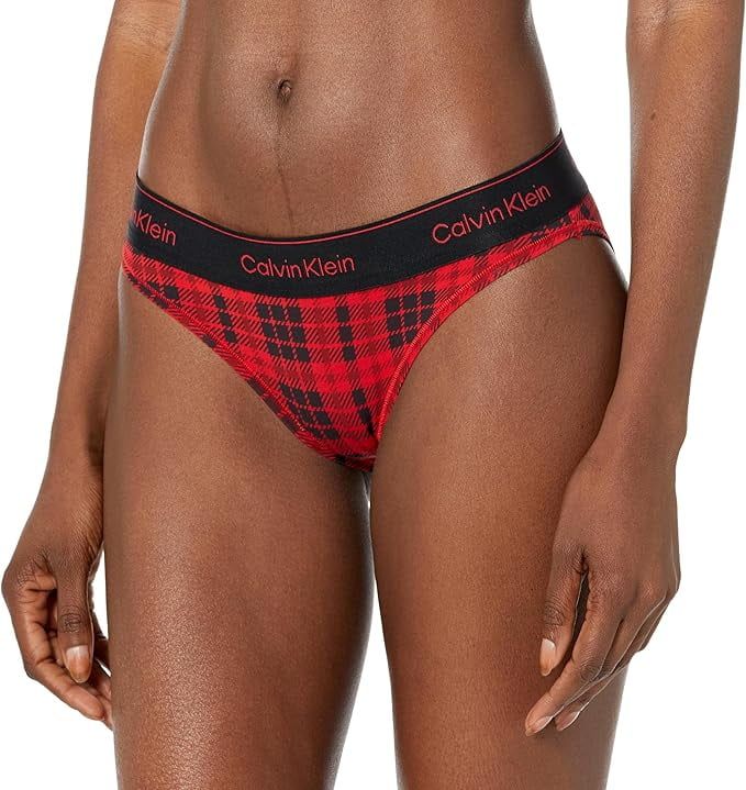 Calvin Klein Women&#39;s Modern Cotton Holiday Bikini Underwear, Red/Black Medium