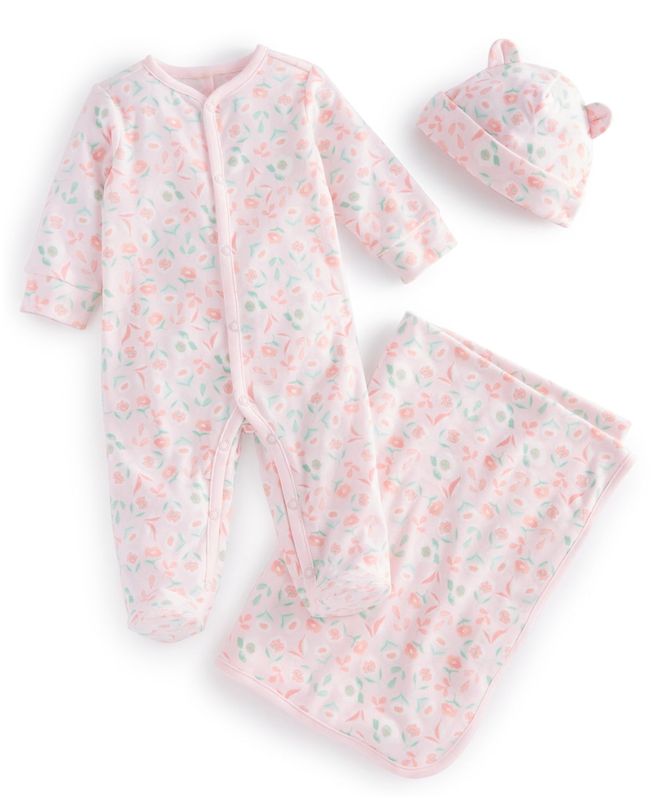 First Impressions Baby Boys or Baby Girls Coverall, Hat and Blanket, 3 Piece