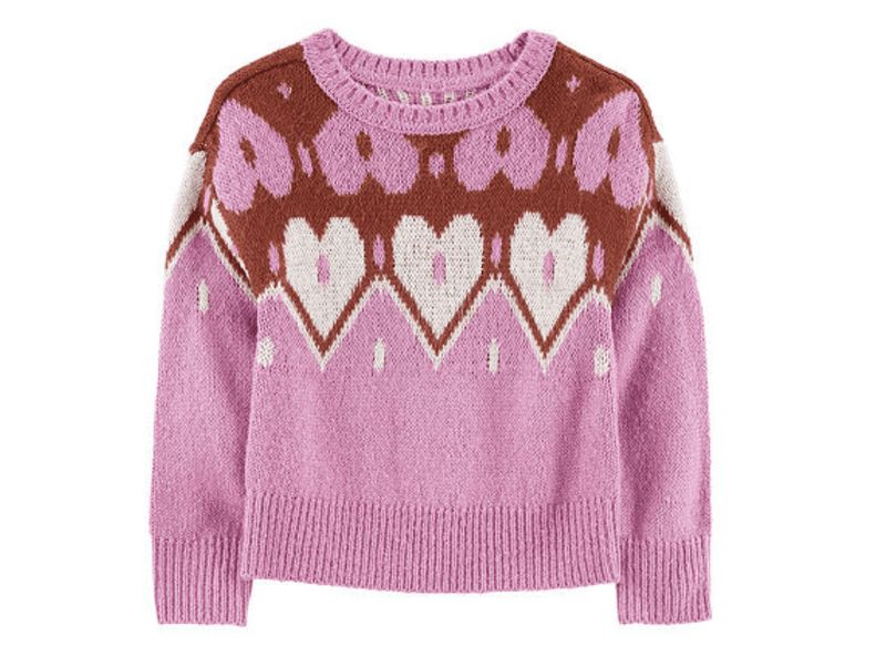 Carter&#39;s Toddler Girls Heart Mohair Like Pullover Sweater - Pink