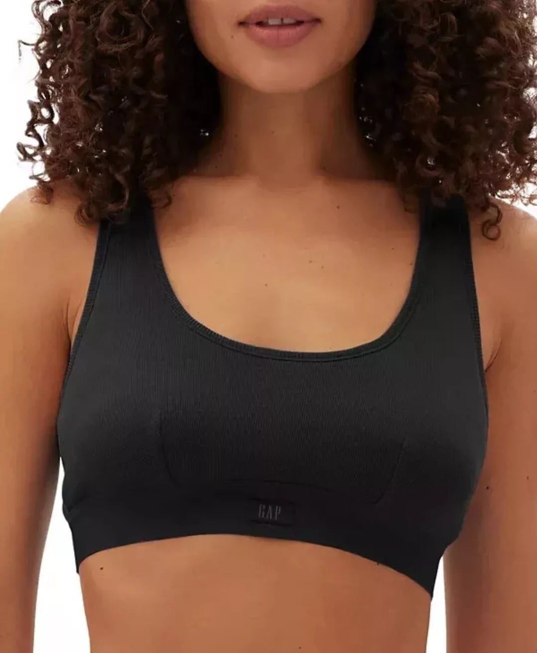 Gap GapBody Women&#39;s Ribbed Logo Comfort Racerback Bra GPW01051 - True Black