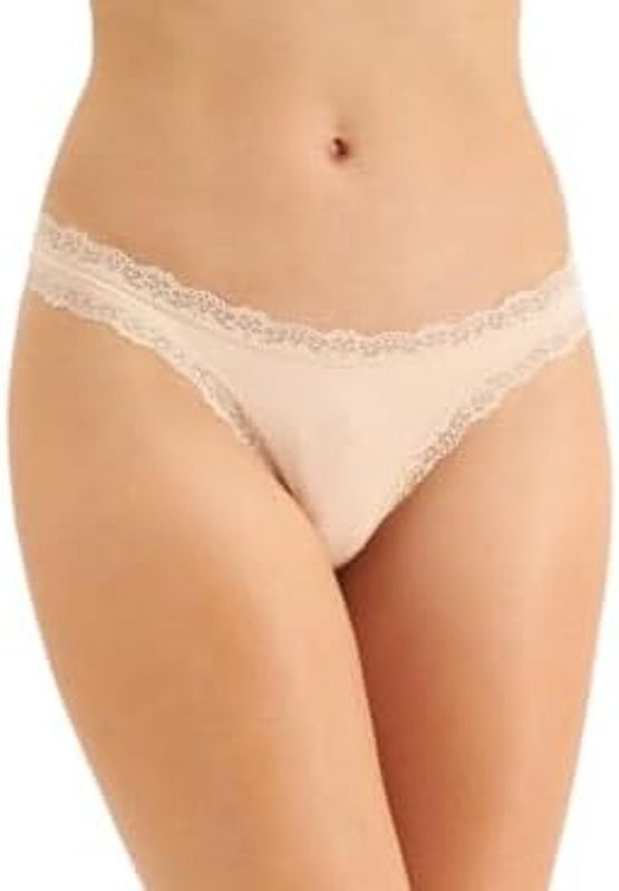 Jenni Women&#39;s Lace-Trim Thong, - Chai