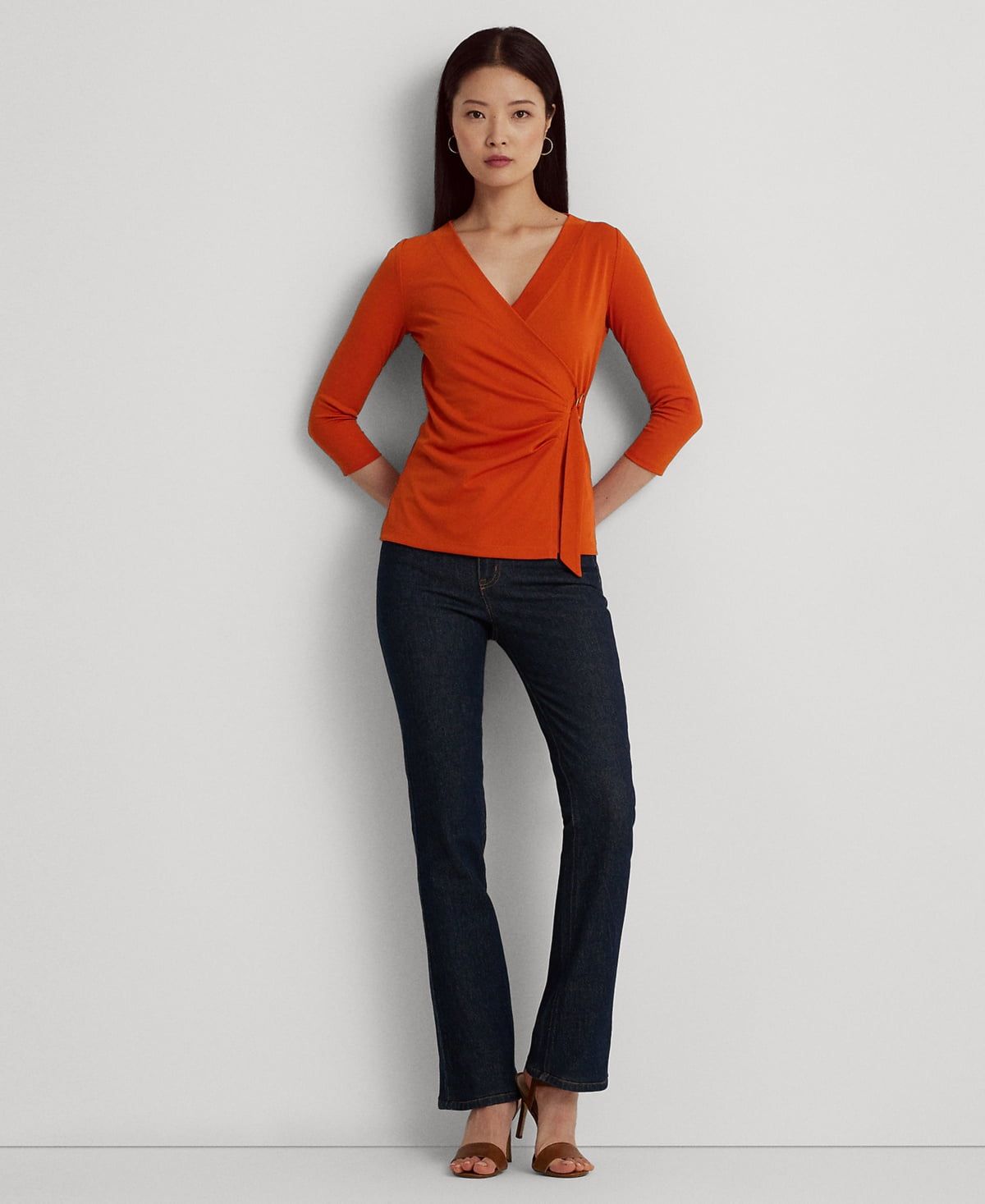 Lauren Ralph Lauren Stretch Jersey Top (Purple Agate) Women&#39;s Clothing