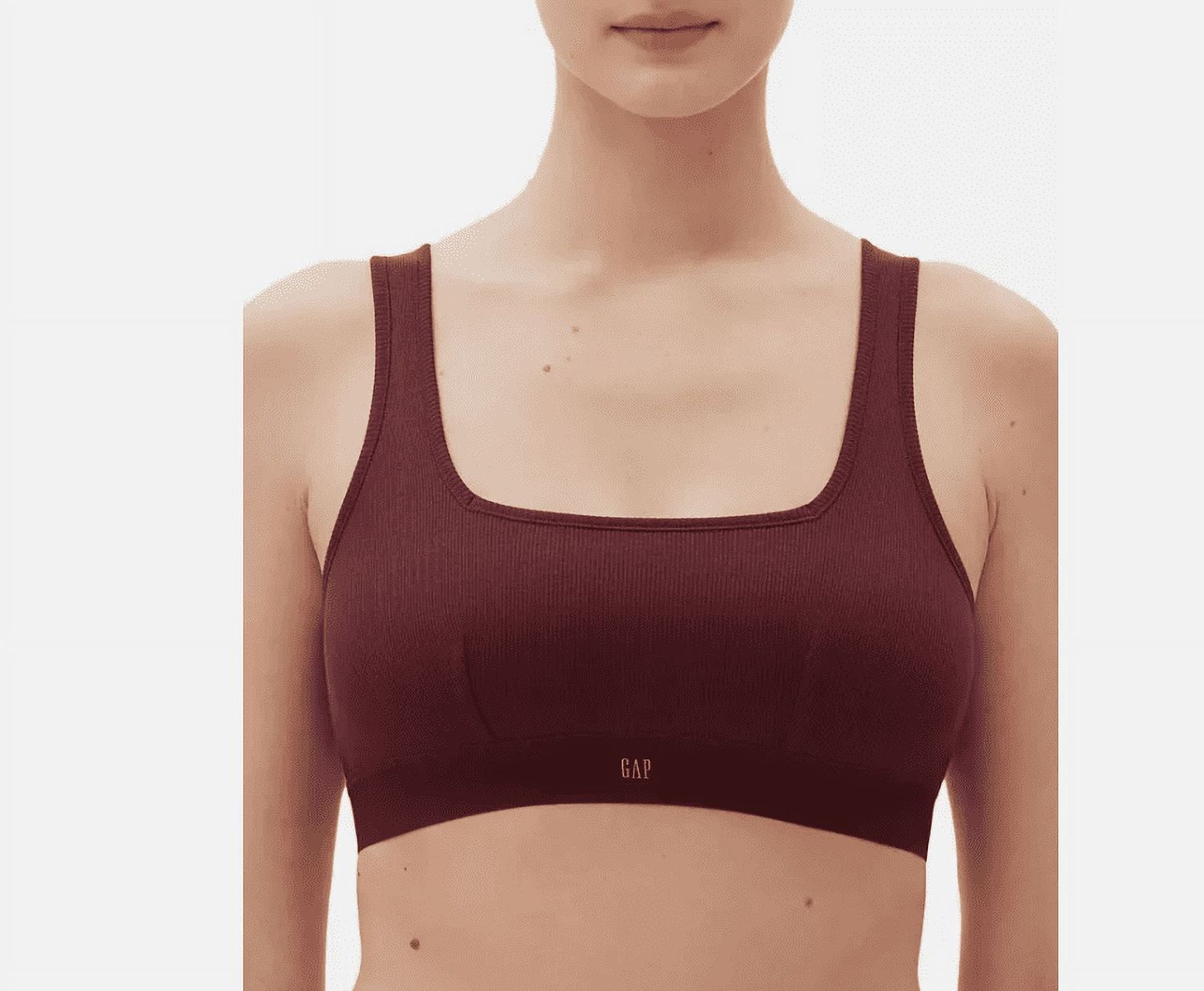 GAP GapBody Women&#39;s Ribbed Logo Comfort Bralette, Red Wine XL