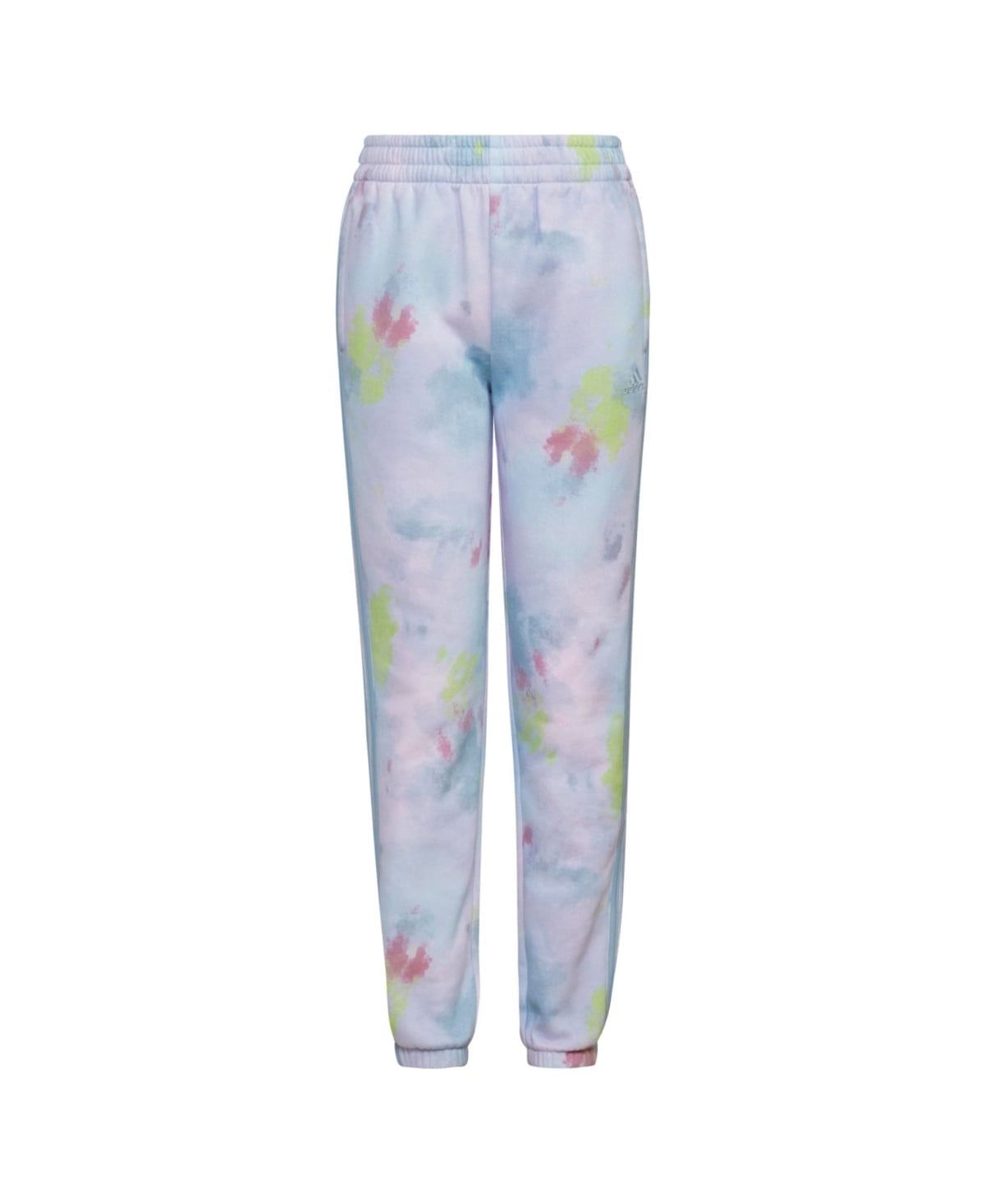 Girls&#39; Adidas Elastic Waistband Printed Fleece Joggers 4Y Wonder Blue