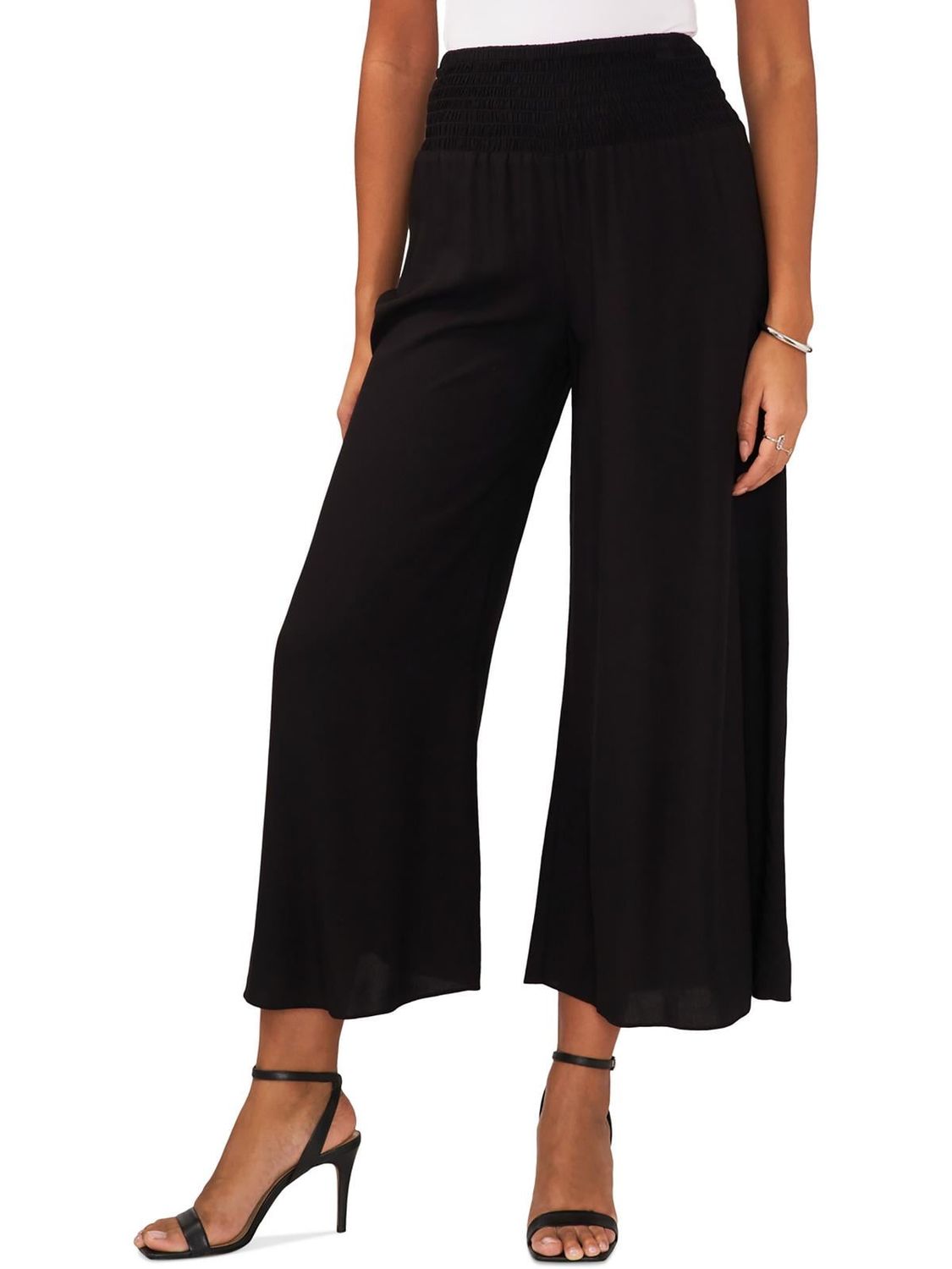 Sam and Jess Womens Smocked High Waist Wide Leg Pants