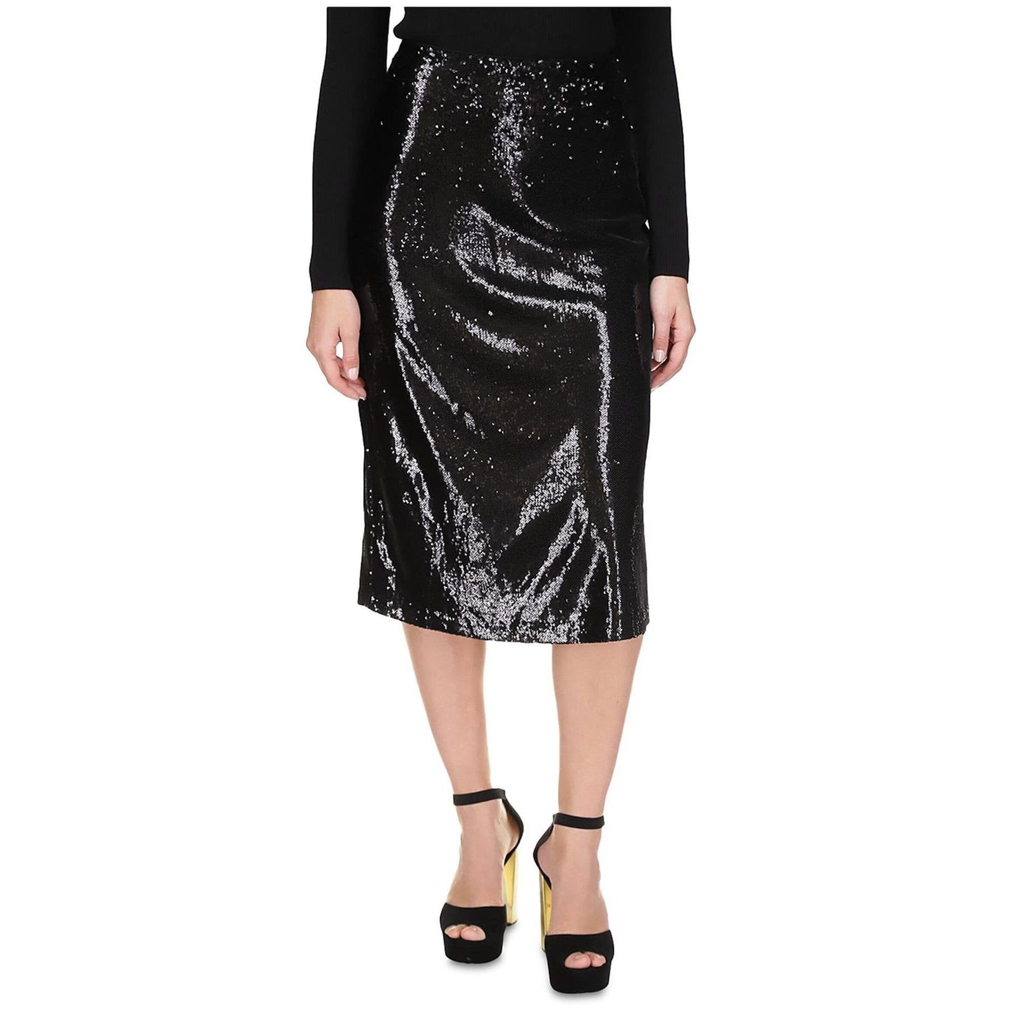 Michael Kors Women’s Sequin A-line Skirt, Black, Small