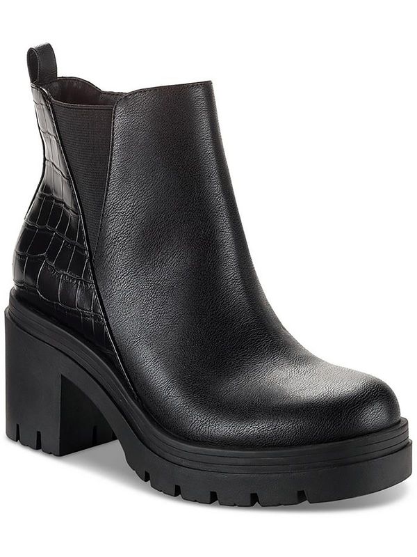 Sun + Stone Womens VERONIKAA Faux Leather Block Heel Ankle Boots