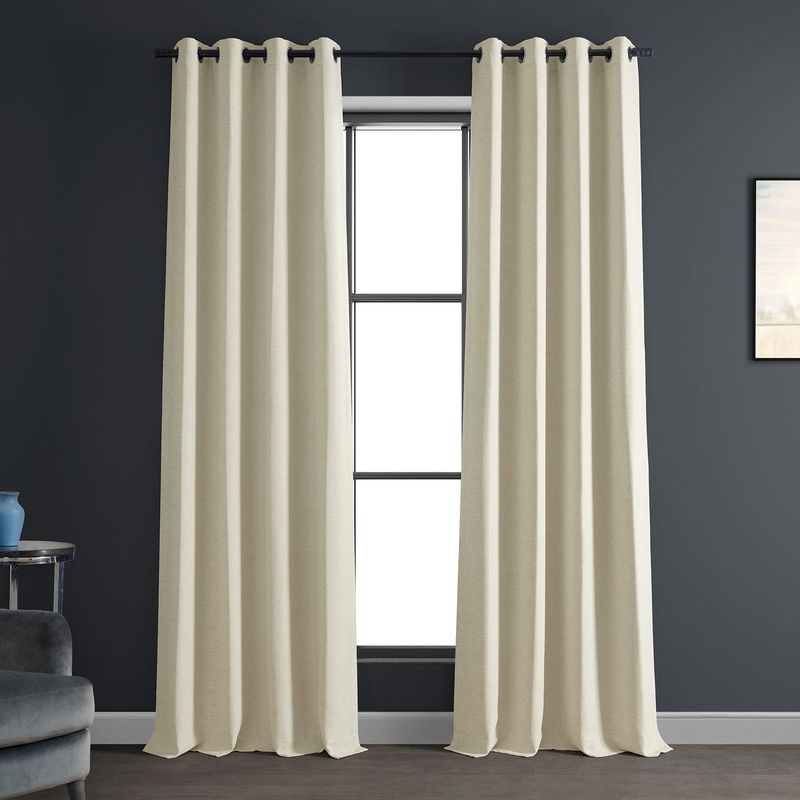 Oat Cream Grommet Room Darkening Curtain - 50 in. W X 120 in. L (1 Panel)