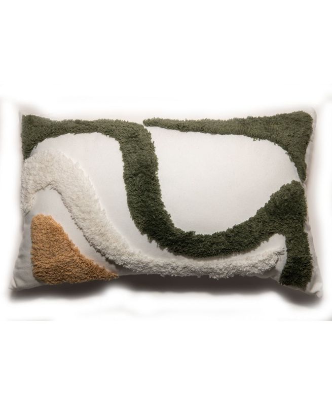 Jill Zarin Abstract Shag Decorative Pillow, 20¨ x 12¨, Green