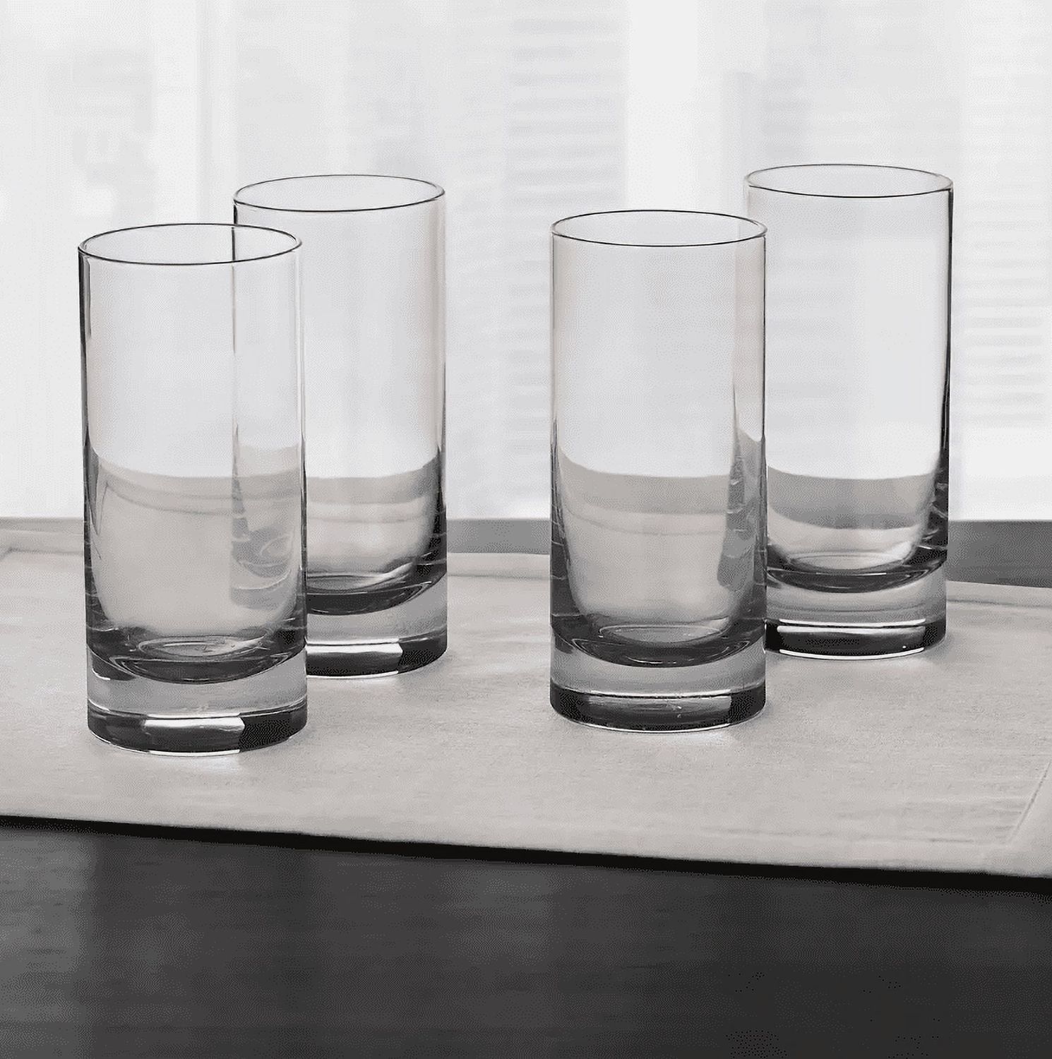 Hotel Collection Highball Glasses with Gray Accent, Set of 4