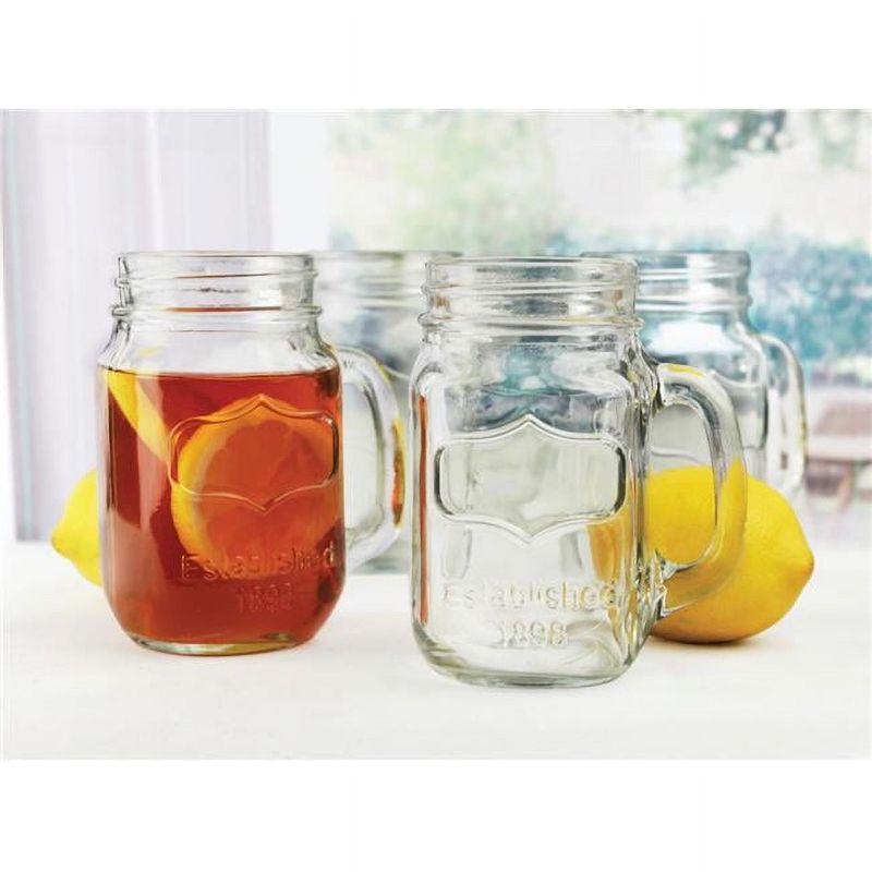 66911/R  Yorkshire Set of 4 - 17.5 Oz Mason Jar Mugs