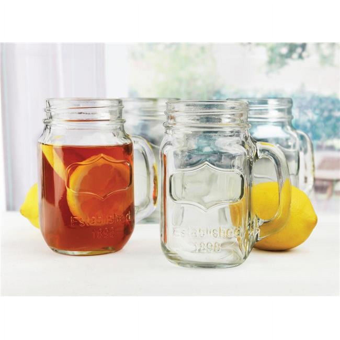 66911/R  Yorkshire Set of 4 - 17.5 Oz Mason Jar Mugs