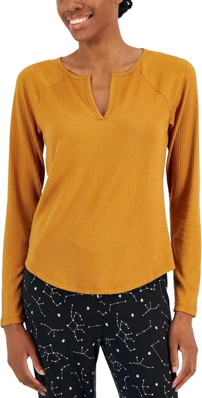 Jenni Women’s Split-Neck Pajama Top (Clay Ridge, Small)